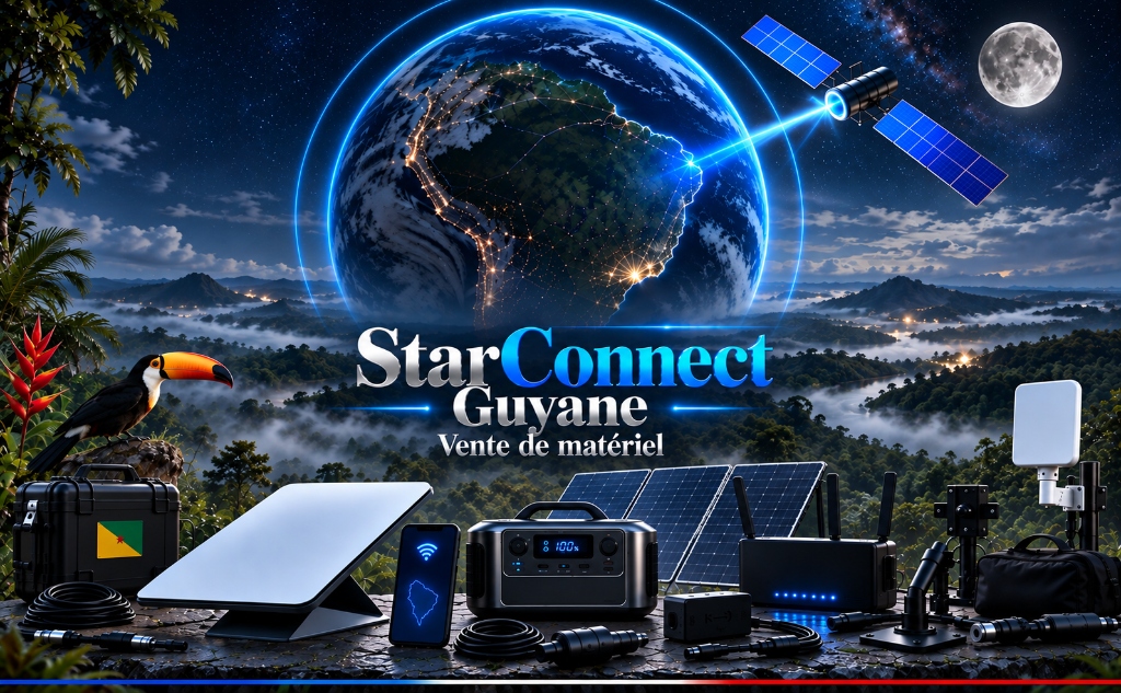 StarConnect Guyane — matériel de télécommunication par satellite et accessoires, Terre et satellites